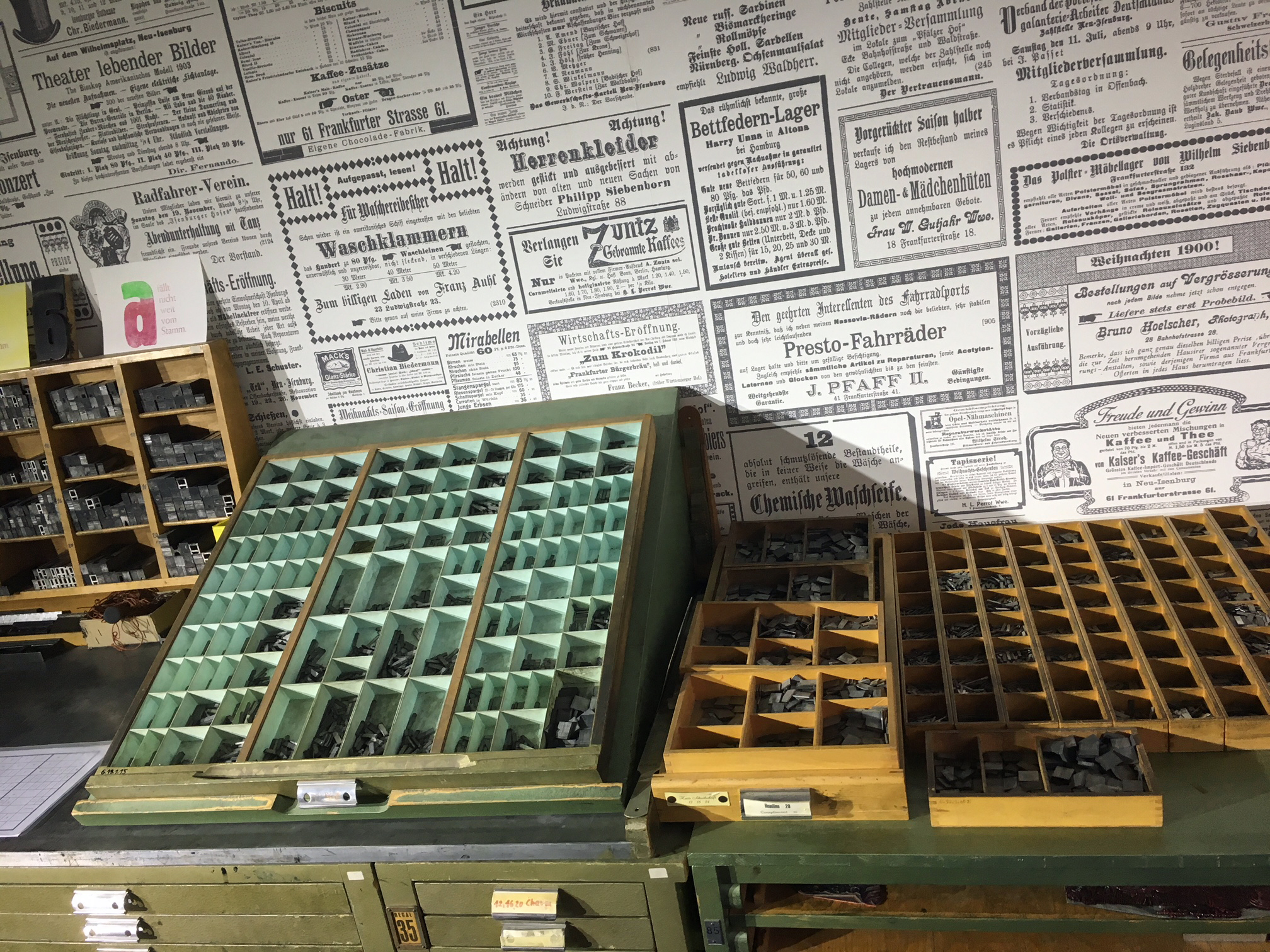 Druvckerpresse Buchstabensatz