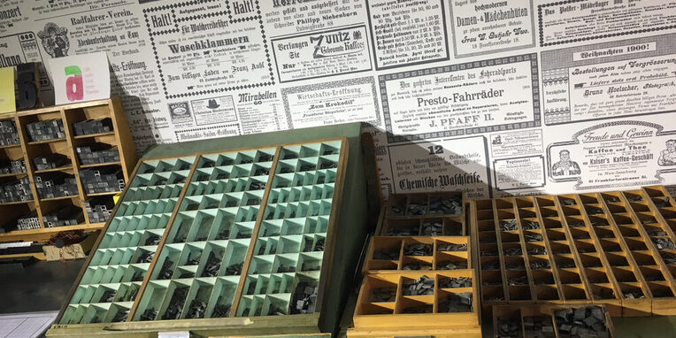 Druvckerpresse Buchstabensatz
